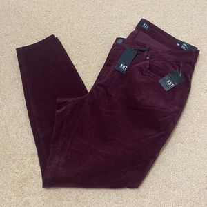 KUT from the Kloth DIANA Corduroy Pants High-Rise Fab AB WINE Women's Size 16W